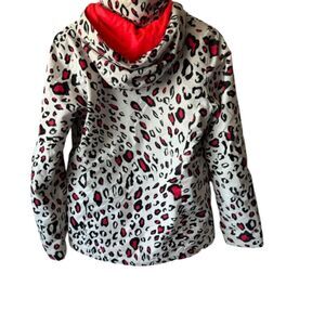 Roxy Jetty Pink/White/Black Leopard Print Technical Snow/Ski Jacket Sz S